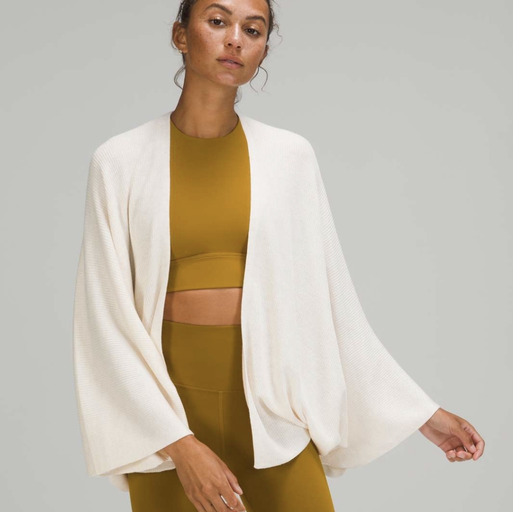 Lululemon | CASHLU KNIT TEXTURED WRAP | White Cartigan